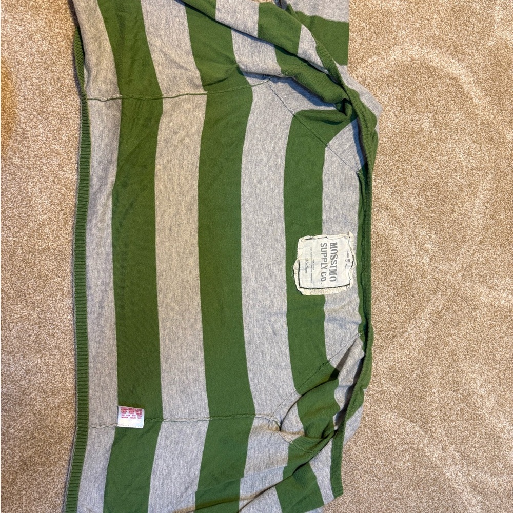Mossimo Supply Co. Green and Gray Striped Cardigan